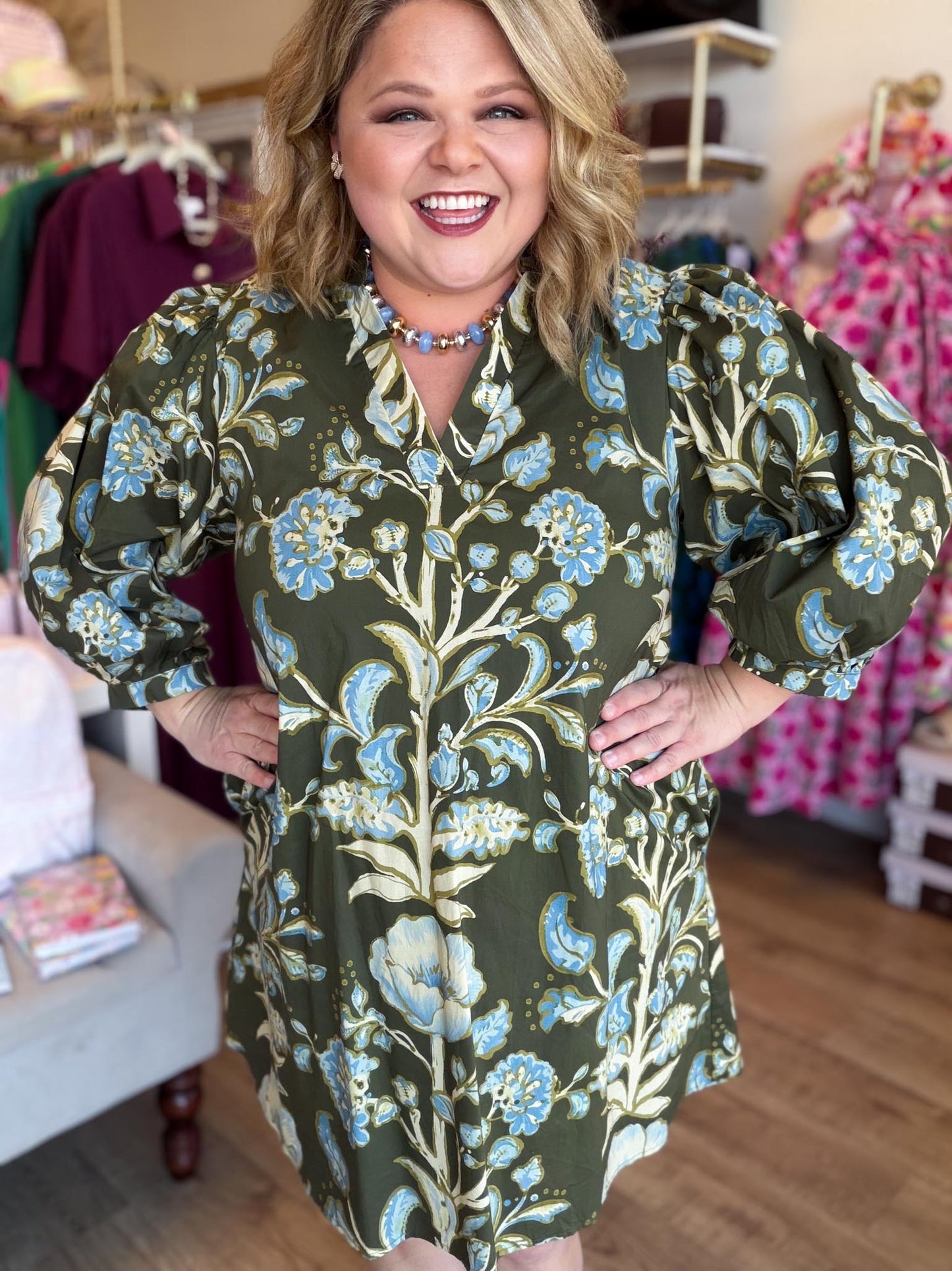 Olive & Ivy Curvy Floral Mini Dress