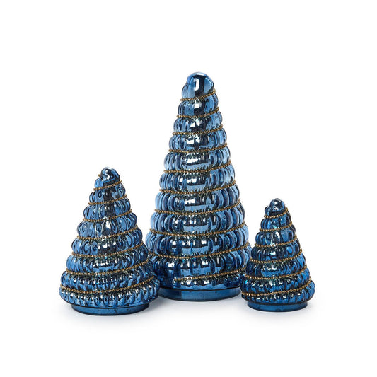 Rhinestone Garland Blue Mercury Glass Christmas Trees
