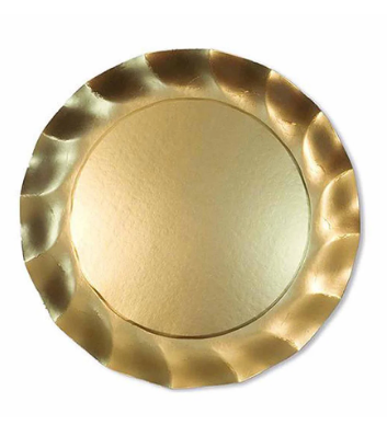 Gold Wavy Paper Dinner Plate