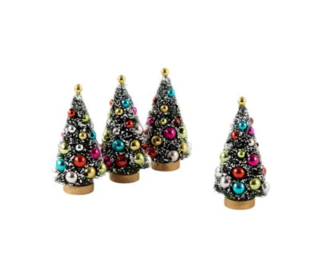 Mini Colorful Ornament Trees (Set of 4)
