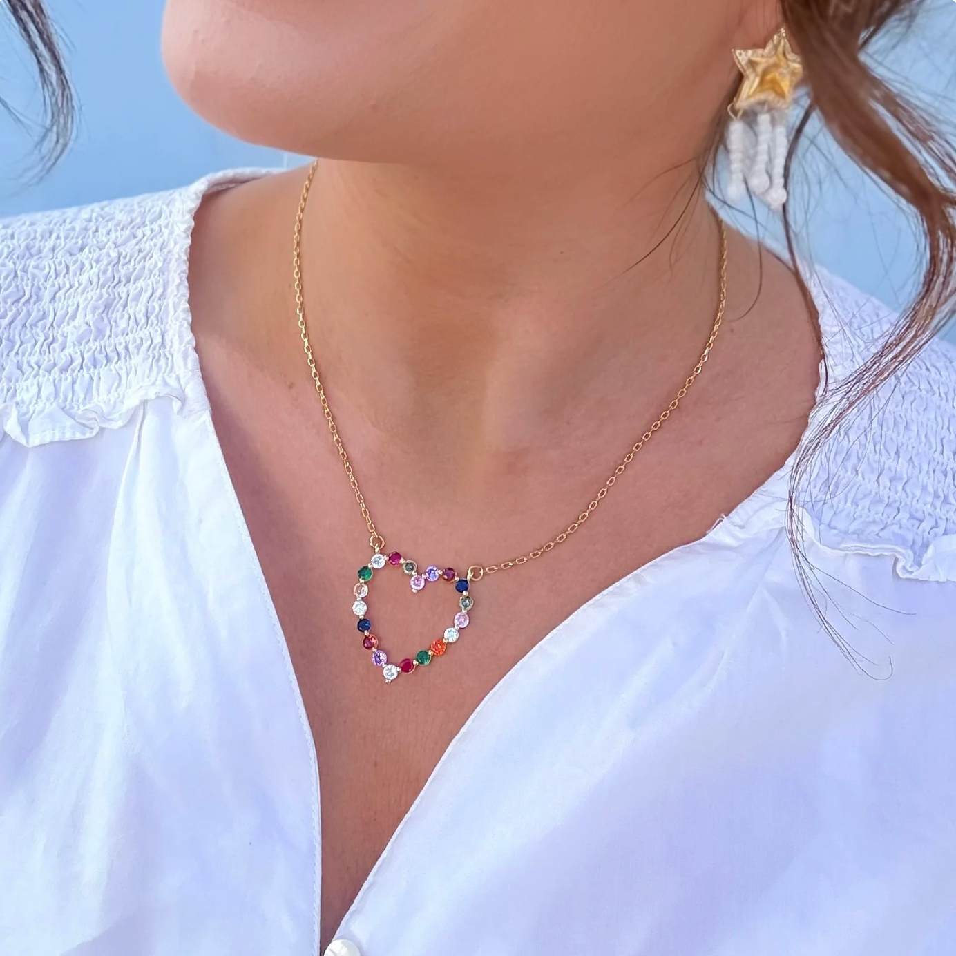 Sparkle Multicolor Heart Necklace