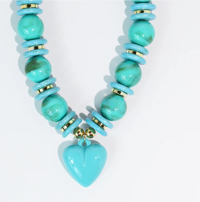 Blue Crush Turquoise Heart Necklace