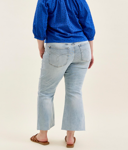 Judy Blue Plus-Size Mid-Rise Light Blue Kick Flare Jean
