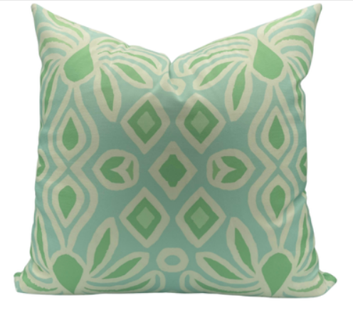 Green & Blue Patterned Pillow Cover