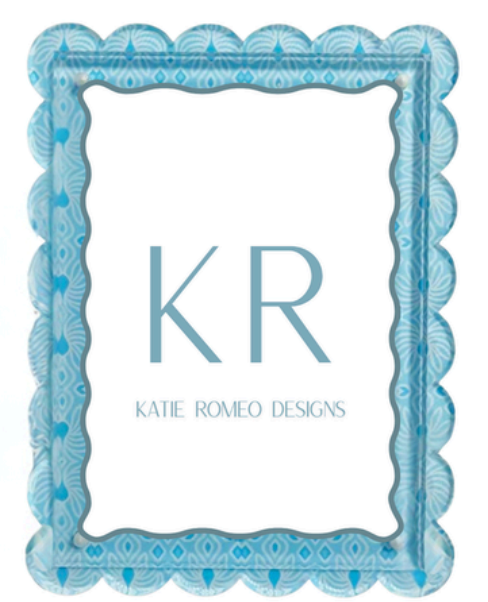 Blue Geo Magnetic Scalloped Frame