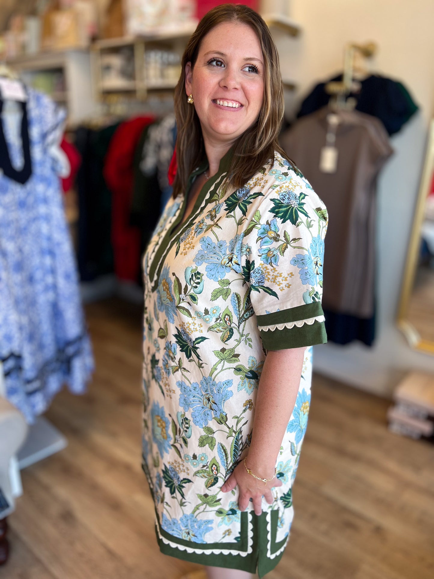 September Sunrise Curvy Ecru Tapestry Dress