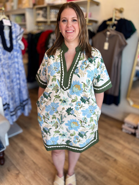 September Sunrise Curvy Ecru Tapestry Dress