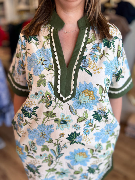 September Sunrise Curvy Ecru Tapestry Dress