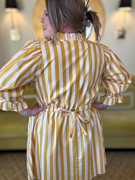 Sunshine Stroll Curvy Yellow Mini Dress