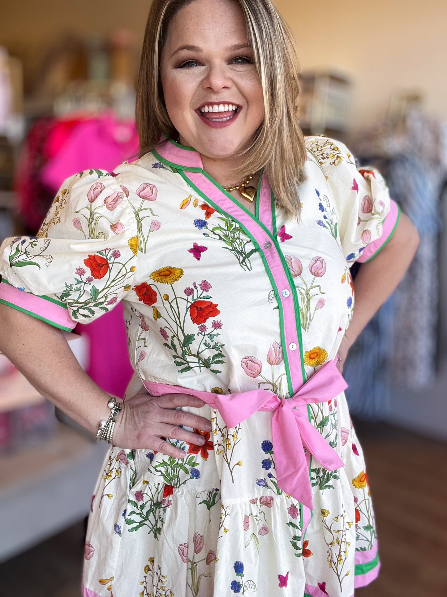 Sweet Like Southern Tea Curvy Floral Dress