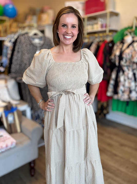 Thankful for You Plus-Size Plaid Midi Dress