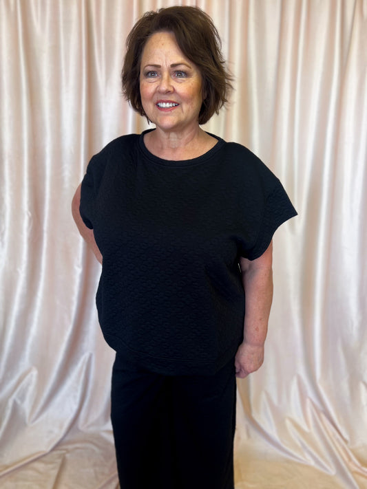 Thyme for Cooler Temps Plus-Size Black Textured Set