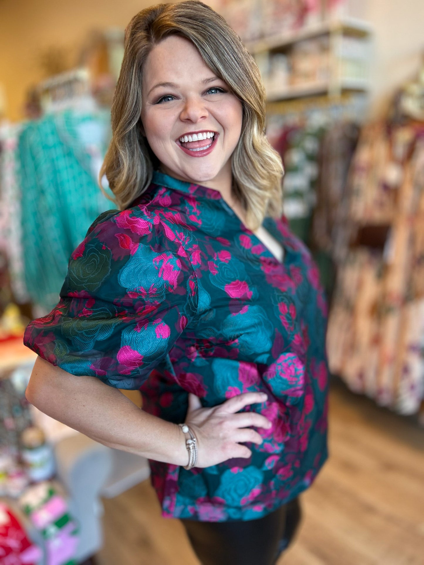 Visions of Sugarplums Plus-Size Jacquard Top