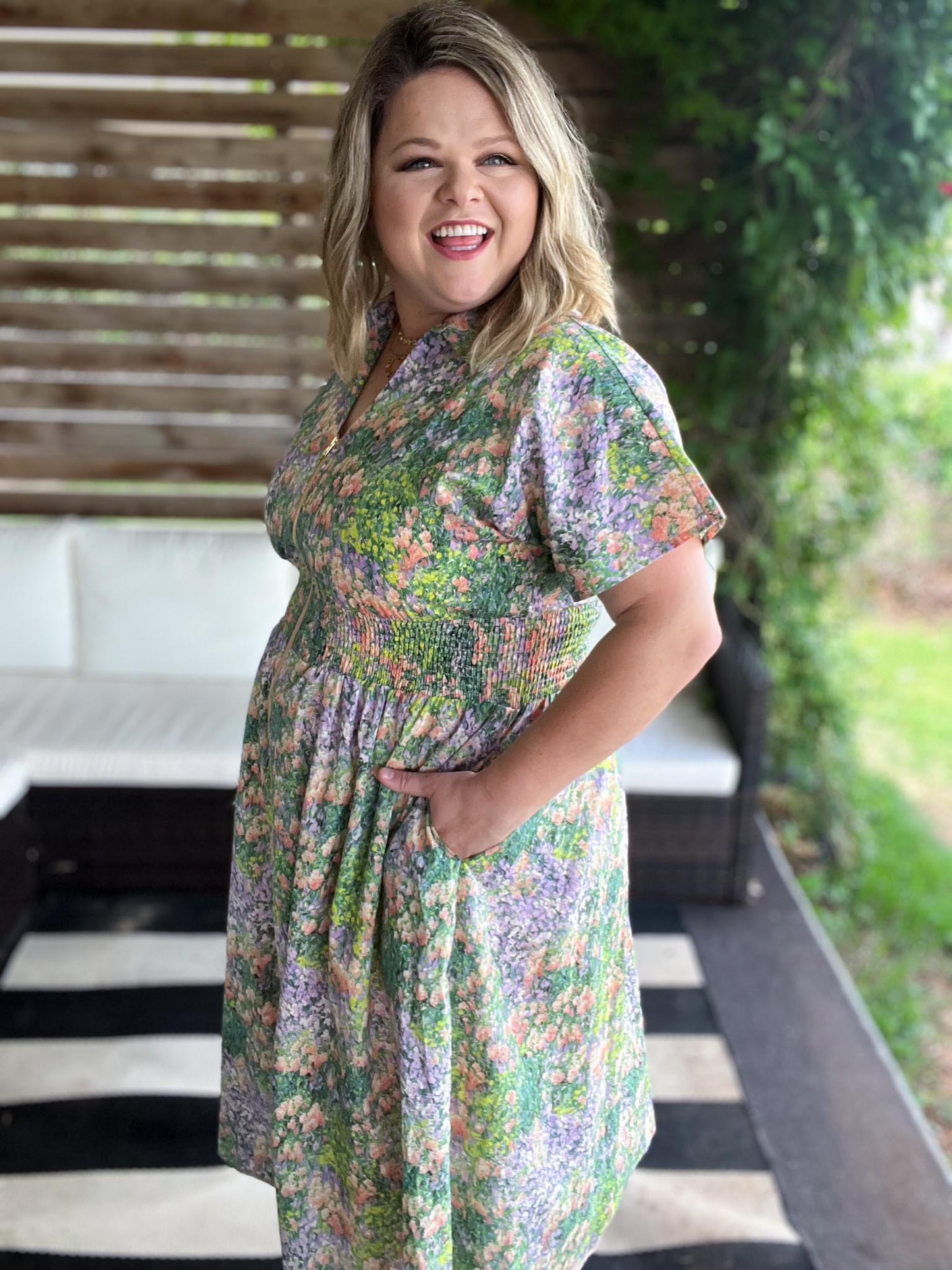 Viva La Flor Dress Curvy Floral Midi Dress