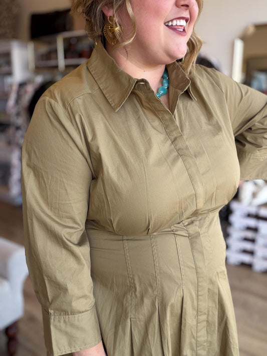 Willow & Sage Plus-Size Thyme Button Down Midi Dress