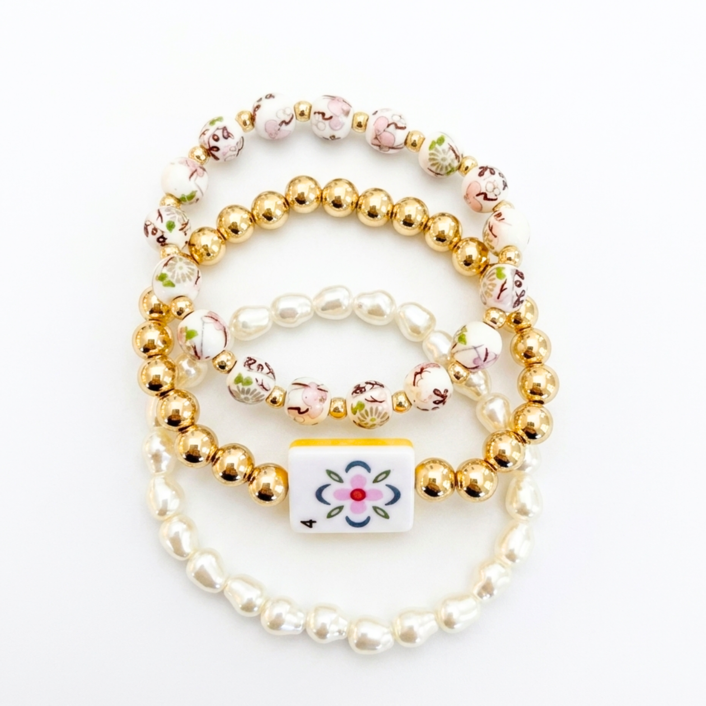 Bird Bam Mahjong Stretch Bracelet Set