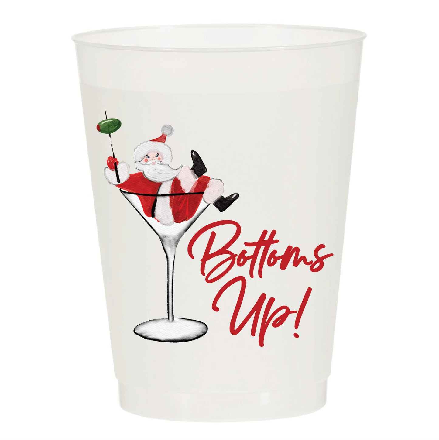 Bottoms Up Frosted Christmas Cups