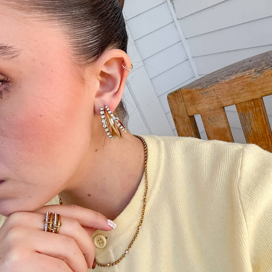 Double The Sparkle Hoop Earrings