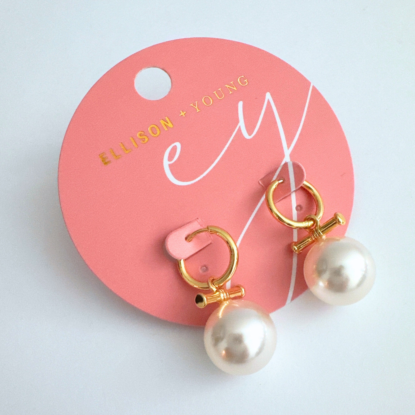 Toggle Bar Pearl Earrings- Modern Classic Style