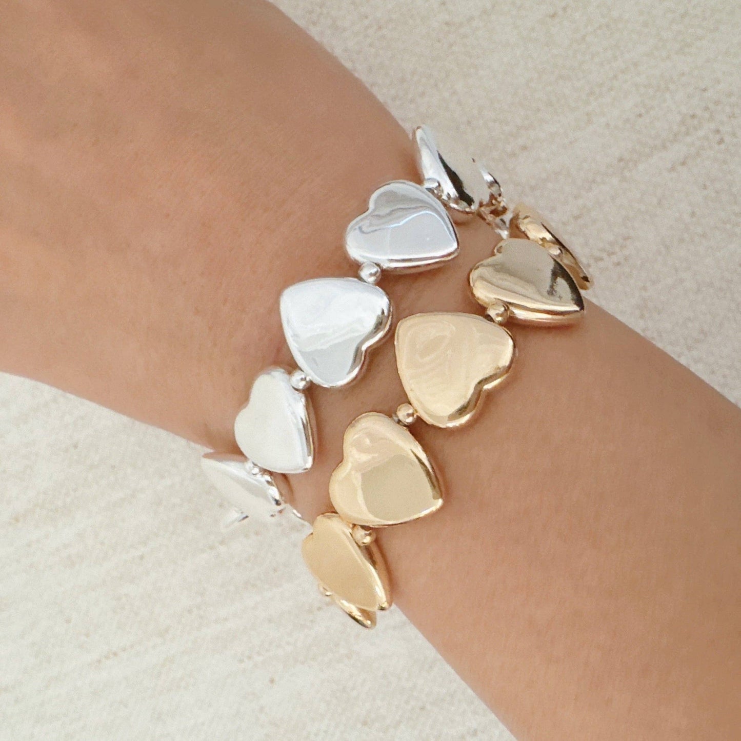 Oh Lovely Hearts Gold Stretch Bracelet