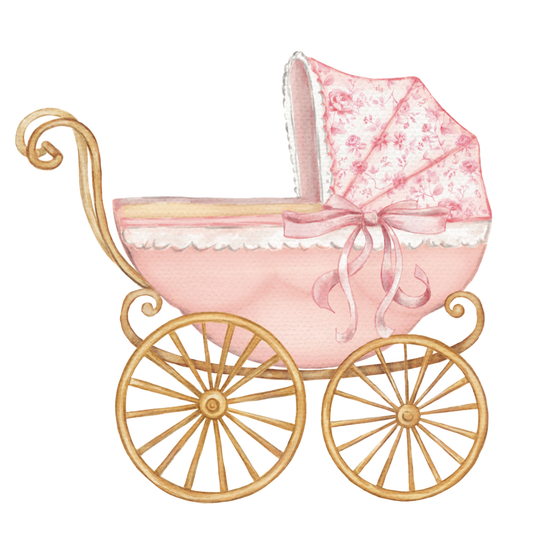 "Welcome Baby" Pink Carriage Door Hanger