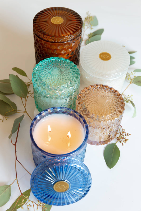 'Santorini Breeze" 15oz Shimmer Candle