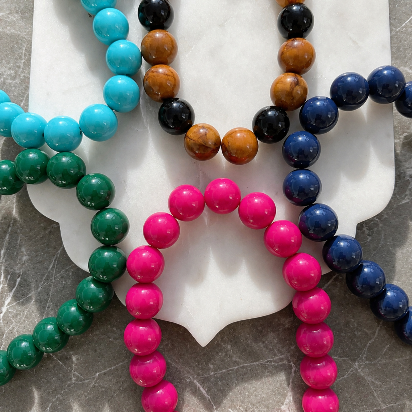 Royal Navy Beaded Gumball Necklace
