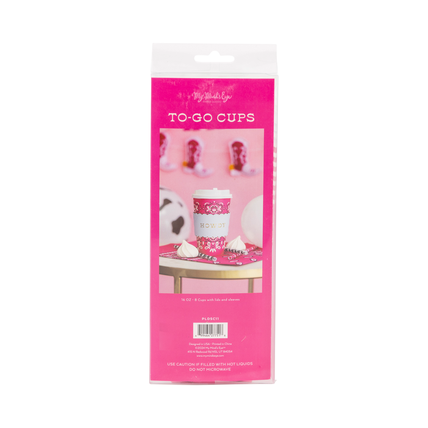 "Howdy" Cowgirl Pink Bandana To Go Cups