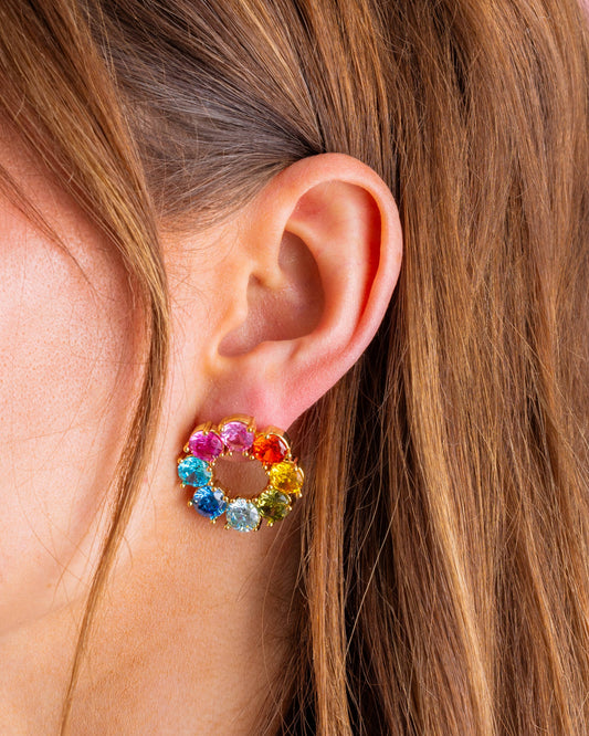Colorful Gem Drop Earrings