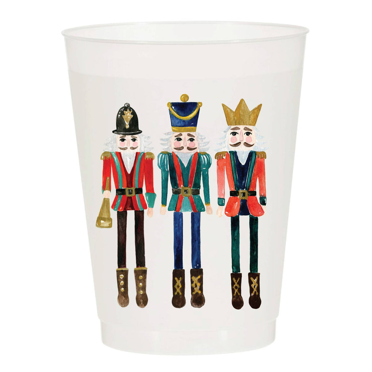 Traditional Nutcrackers Frosted Christmas Cups