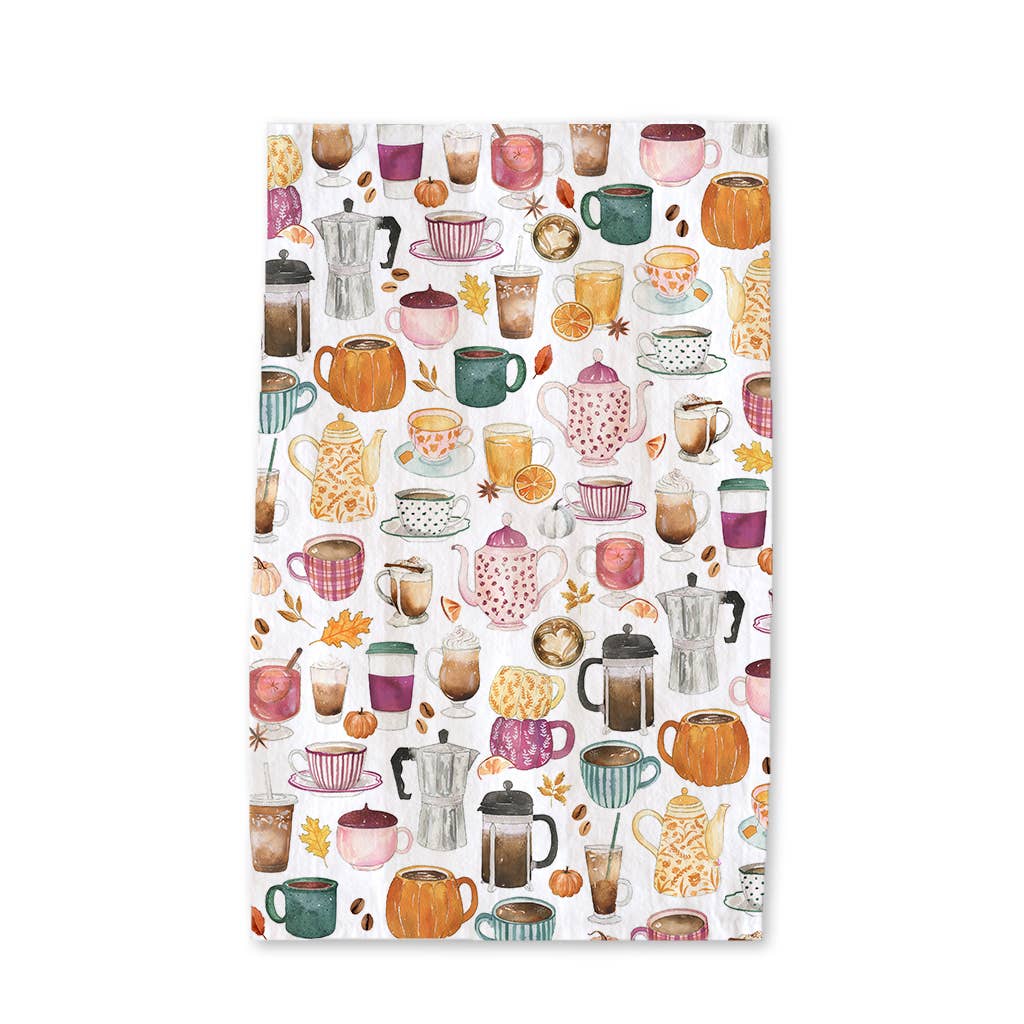 Fall Tea and Coffee Tea Towel
