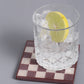 Purple Check Resin Coaster Set of 4