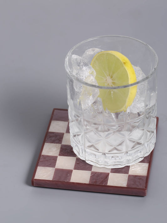 Wine Check Resin Coaster Set of 4