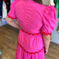 "Star of the Show" Red and Pink Ric Rac Midi Dress