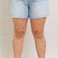 Plus-Size Judy Blue High Rise Rigid Front Tummy Control Light Wash Magic Short