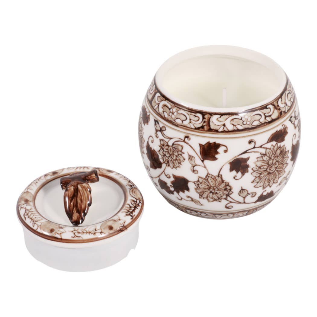 Peony Wax Brown Chinoiserie Candle