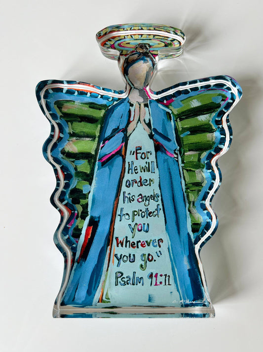 "To Protect You Angel" acrylic shelfie: Large