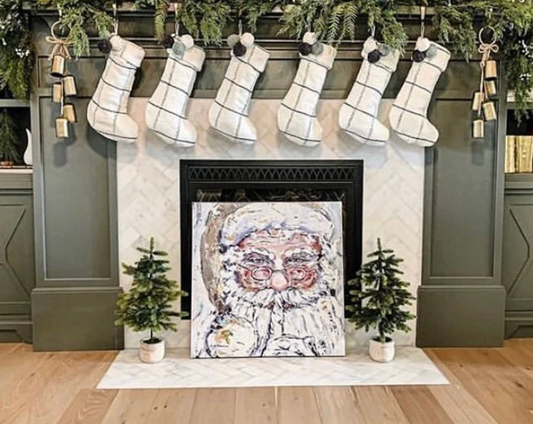 24” x 24” Gold Santa Canvas