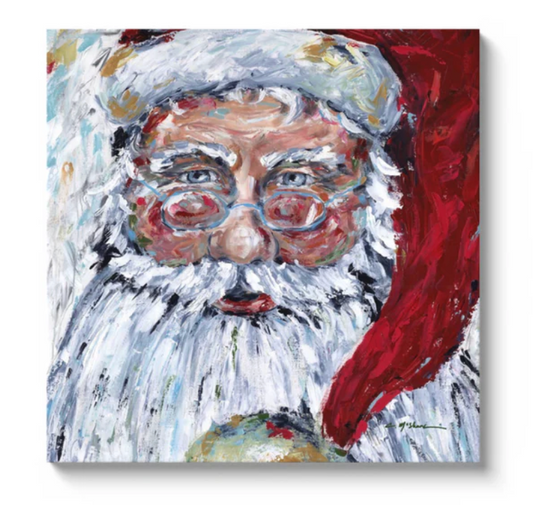 12” x 12” Red Santa on Canvas
