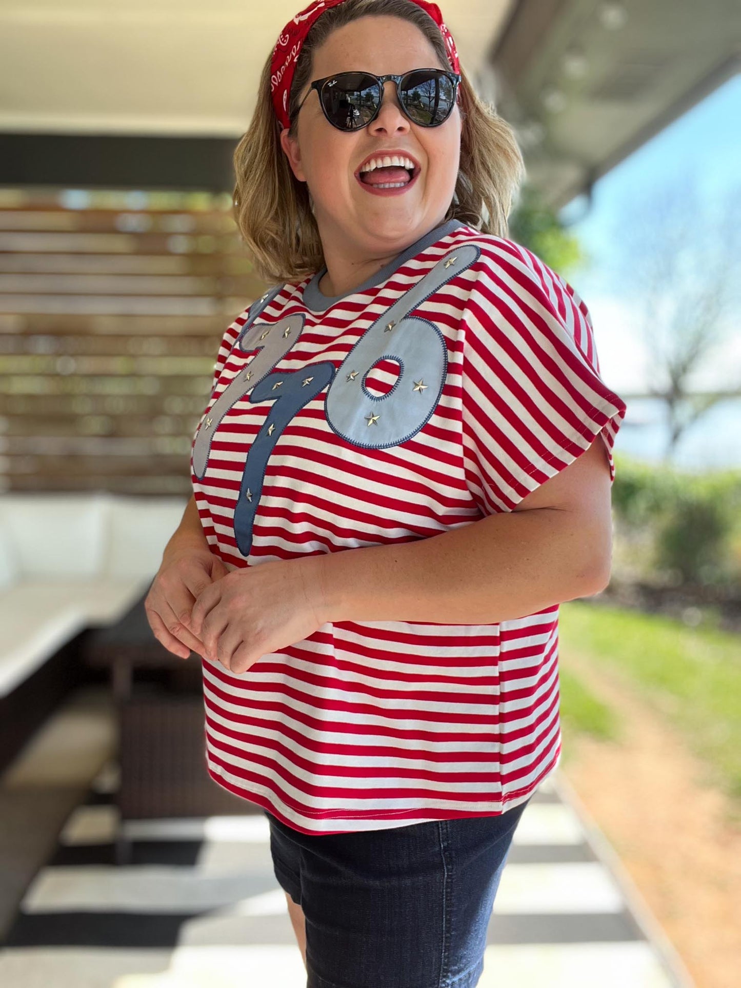 1776 Curvy Star Studded Tee