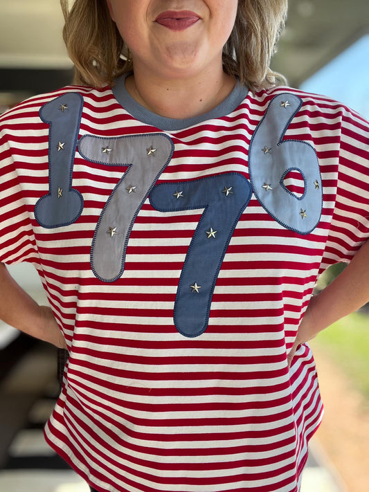 1776 Curvy Star Studded Tee