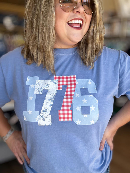 1776 Stars & Gingham Curvy Tee