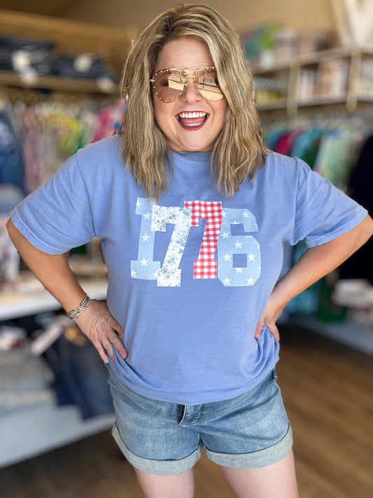 1776 Stars & Gingham Curvy Tee