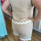 "Match Made in Heaven" Beige Ric Rac Two-Piece Short Set