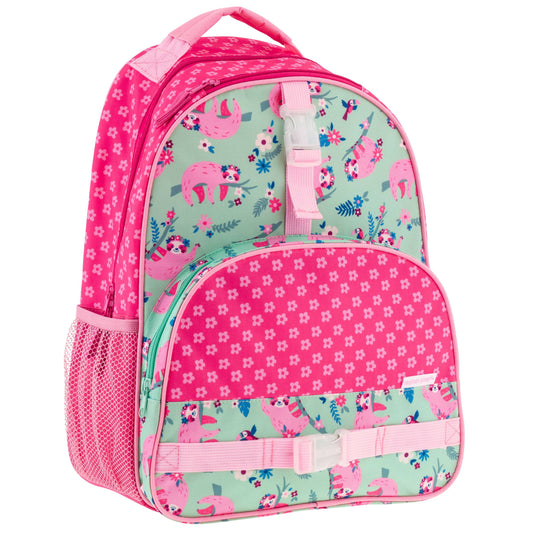 "Just Hanging Out" Girls' Pink Floral Sloth Backpack