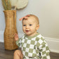 Olive Green Oversized Checkered Bubble Romper