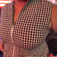 Juliet Check Curvy Brown Gingham Midi Dress