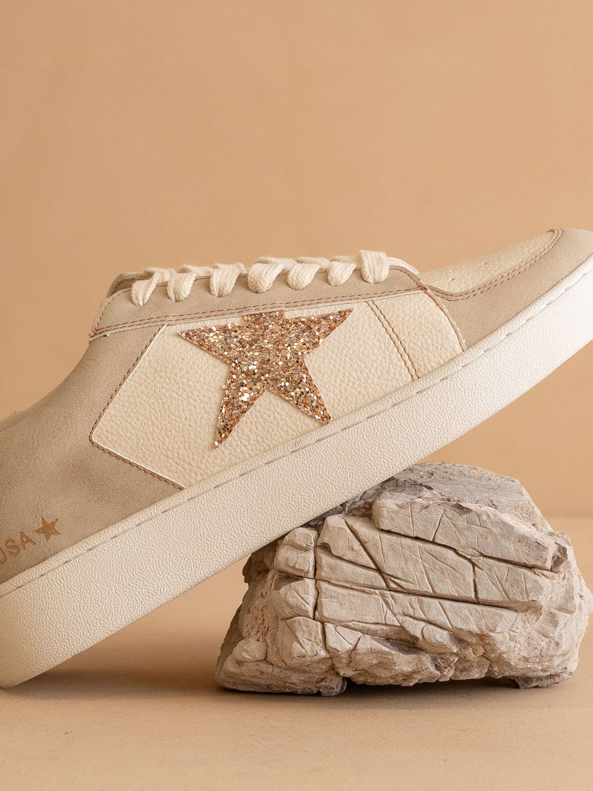 The Liberty Beige Glitter Star Sneaker