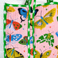 Pink Butterfly Print Large Quilted Tote Bag
