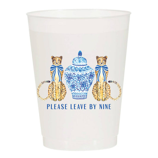 Please Leave By Nine Frosted Cups
